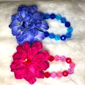 Dog ❤️Pink and blue flower dog bows
